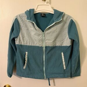 Nike Dri-Fit Teal and Light Blue Fleece Zip-Up Jacket M